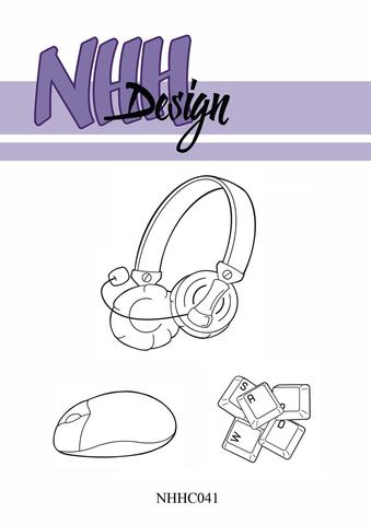 NHH Design-Stempel-Mus-Headset-Keyboard