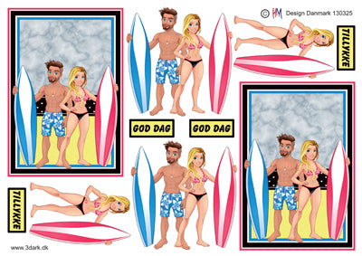 HM Design 3D Ark - Ung pige og dreng med surfboard