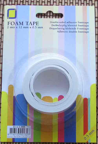 Foam Tape: 2mtr x 12mm x 1 mm